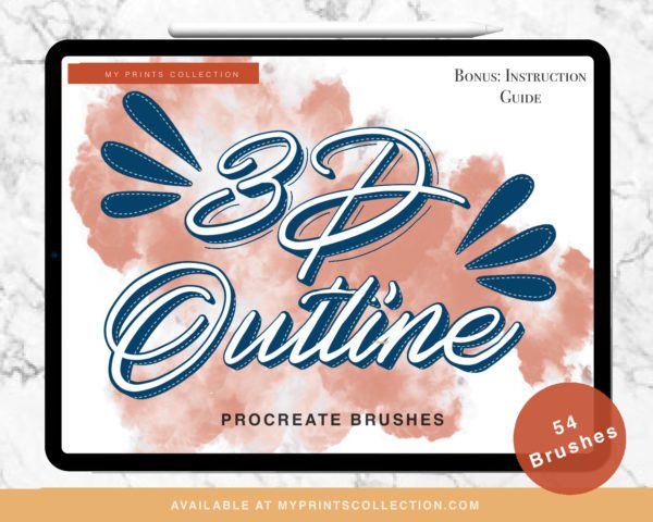 3D Outline Procreate Brushes