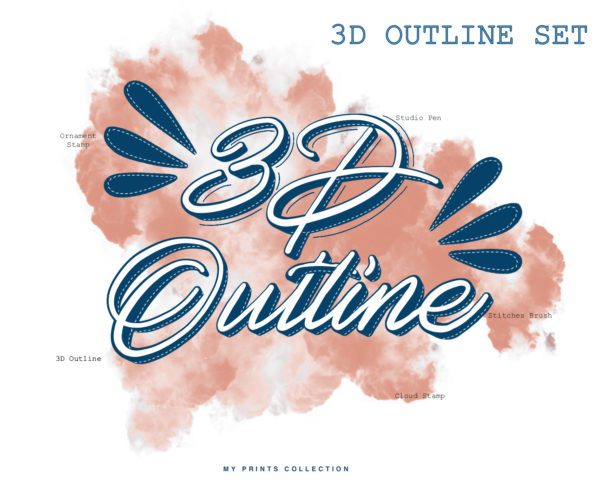 3D Outline Procreate Brushes - Image 5