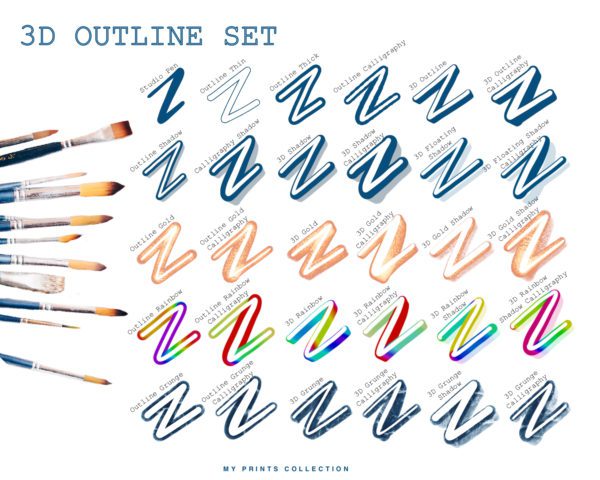 3D Outline Procreate Brushes - Image 2