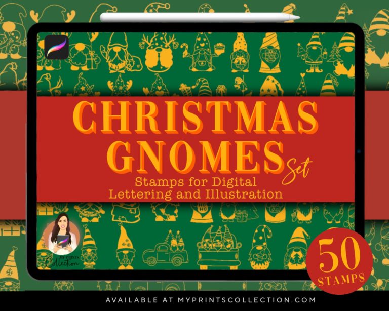 Christmas Gnomes Procreate Stamps